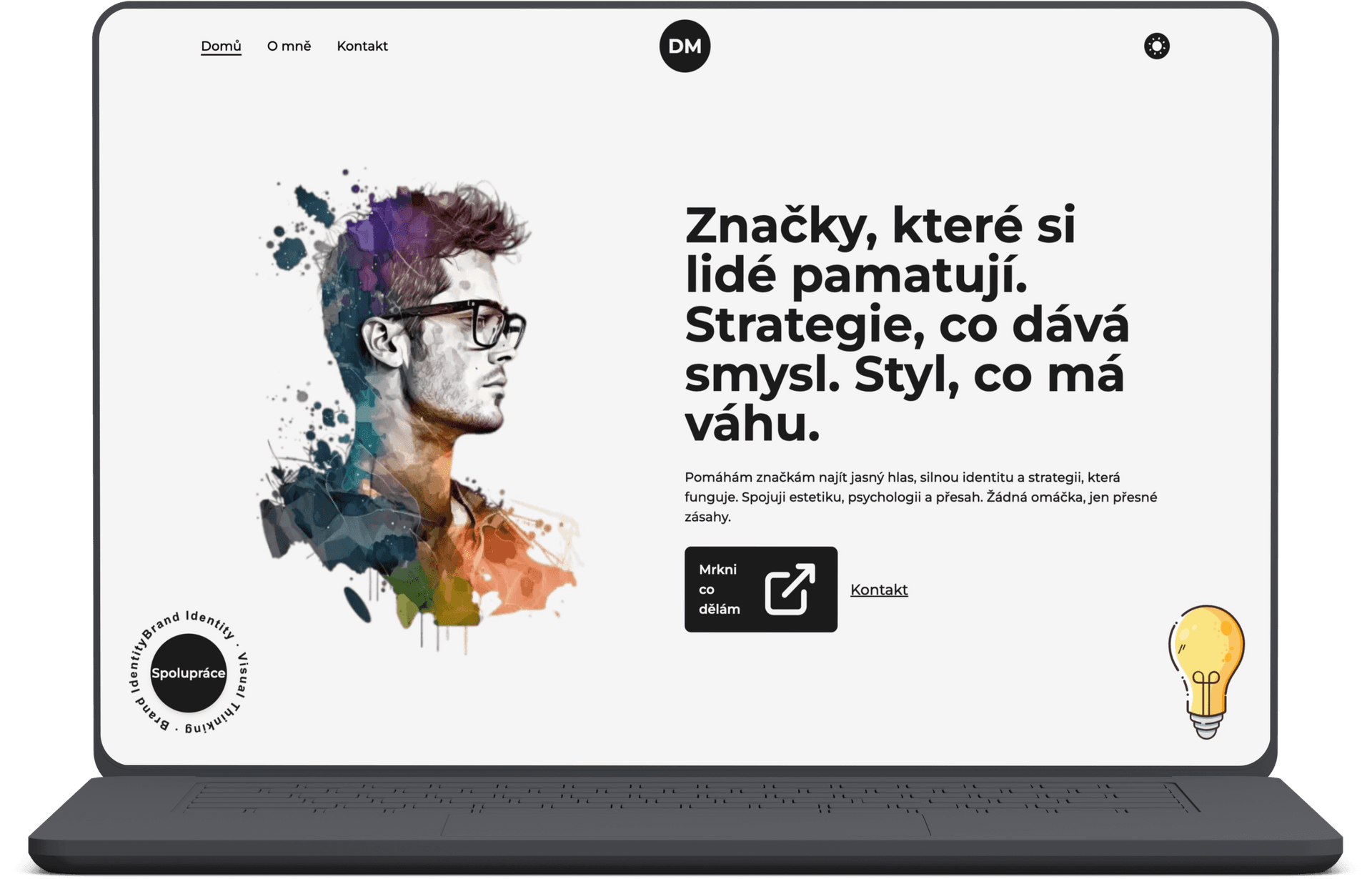 Mockup webu Matyáš Dvořák
