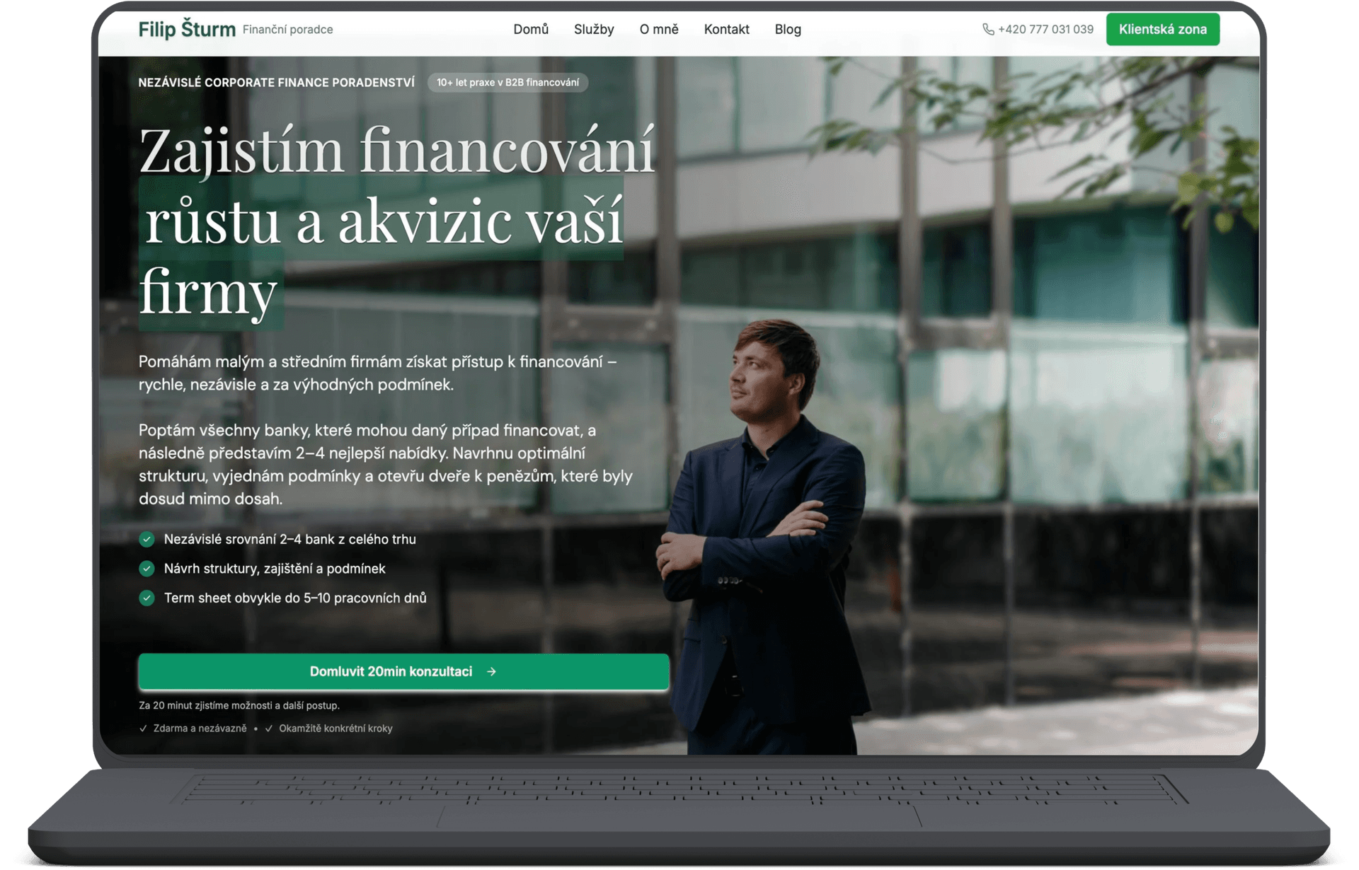 Mockup webu Filip Šturm